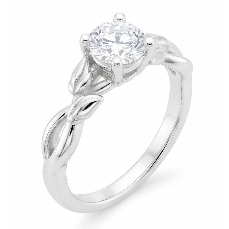 Sparkling Solitaire Round Natural Earth Mined Diamond Wedding Ring 4 Prongs