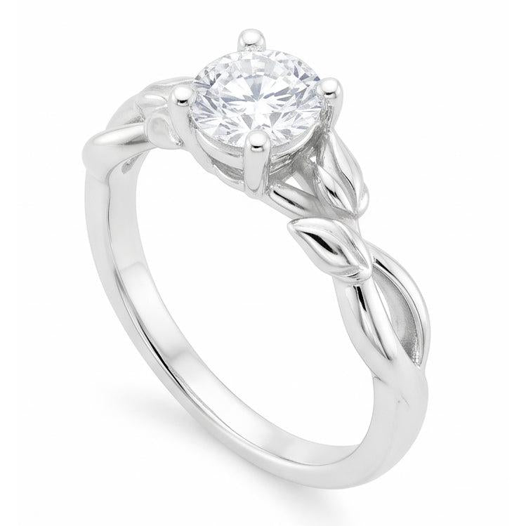 Sparkling Solitaire Round Natural Earth Mined Diamond Wedding Ring 4 Prongs