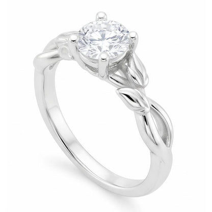 Sparkling Solitaire Round Natural Earth Mined Diamond Wedding Ring 4 Prongs