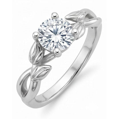 Sparkling Solitaire Round Natural Earth Mined Diamond Wedding Ring 4 Prongs