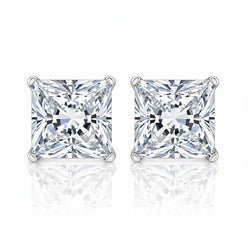Sparkling Princess Cut 4.50 Ct Lab Grown Diamonds Studs Earring White Gold 14K