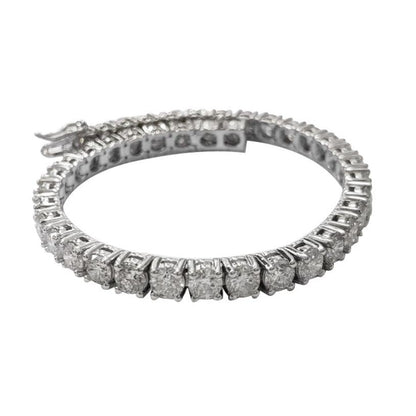 Sparkling 10.50 Carat Round Lab Grown Diamonds Tennis Bracelet White Gold 