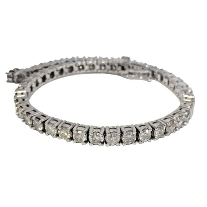 Sparkling 10.50 Carat Round Lab Grown Diamonds Tennis Bracelet White Gold
