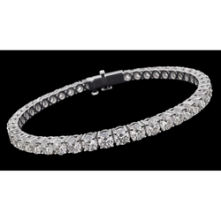Sparkling 14K Lab Grown Tennis Bracelet 8 Carat White Gold