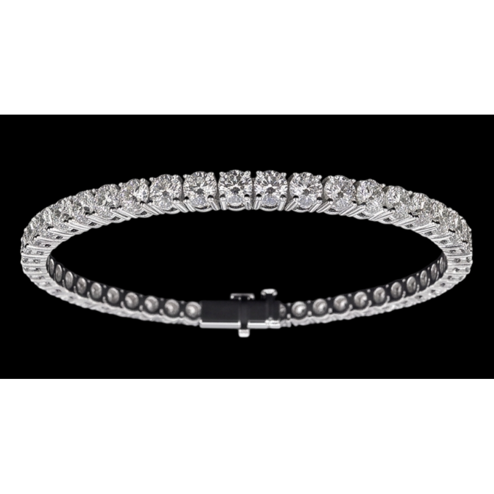 Sparkling 14K Lab Grown Tennis Bracelet 8 Carat White Gold