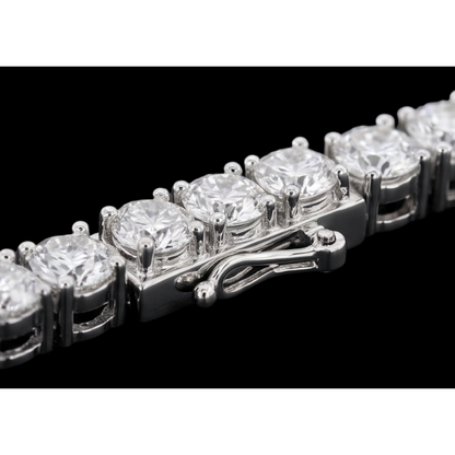 Sparkling 14K Lab Grown Tennis Bracelet 8 Carat White Gold