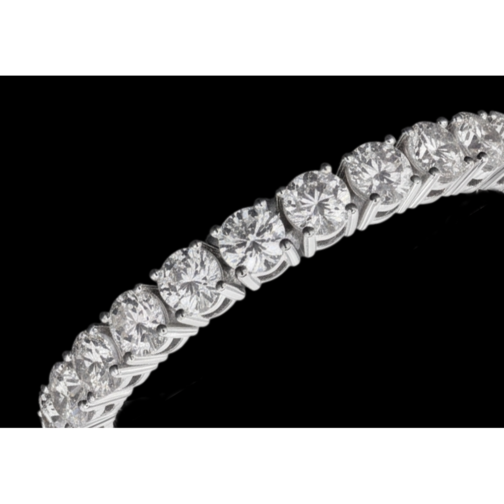 Sparkling 14K Lab Grown Tennis Bracelet 8 Carat White Gold