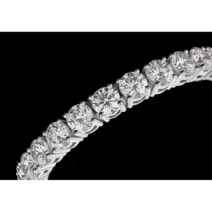 Sparkling 14K Lab Grown Tennis Bracelet 8 Carat White Gold