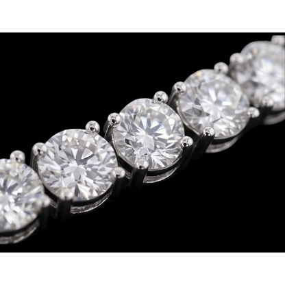 Sparkling 14K Lab Grown Tennis Bracelet 8 Carat White Gold