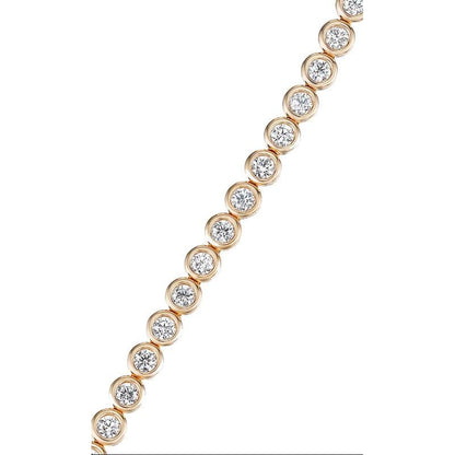 Sparkling 2 Carat Lab Grown Diamonds Tennis Bracelet Yellow Gold New