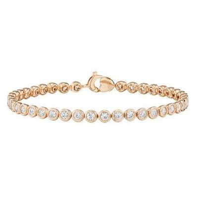 Sparkling 2 Carat Lab Grown Diamonds Tennis Bracelet Yellow Gold New