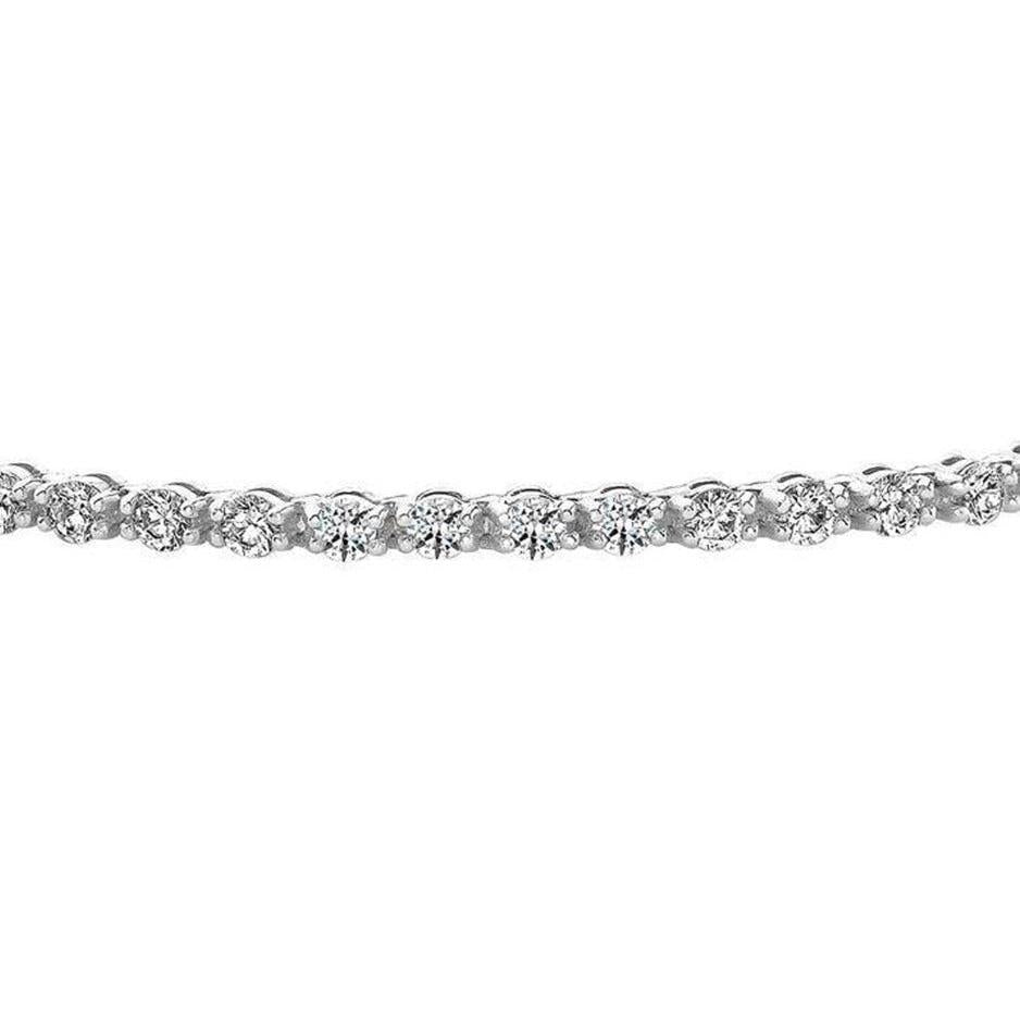 Sparkling 4.20 Carats Round Natural Earth Mined Diamond Tennis Bracelet Solid White Gold