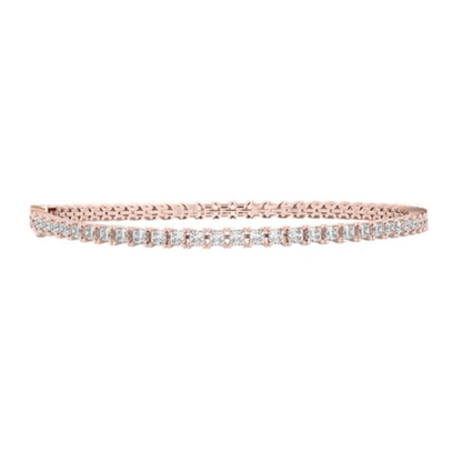 Sparkling Princess Cut 5.60 Ct Lab Grown Diamonds Tennis Bracelet Rose Gold