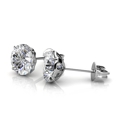 Sparkling Prong Set 5 Ct GIA CERTIFIED Lab Grown Diamonds Lady Studs Earrings Gold White