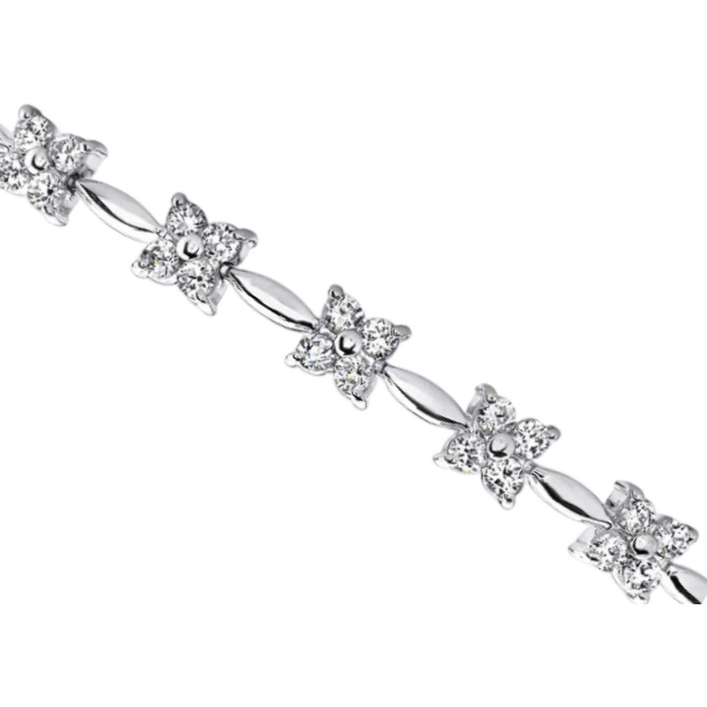 Sparkling Prong Set Round 4.40 Carats Tennis Bracelet White Gold 14K Lab Grown Diamond