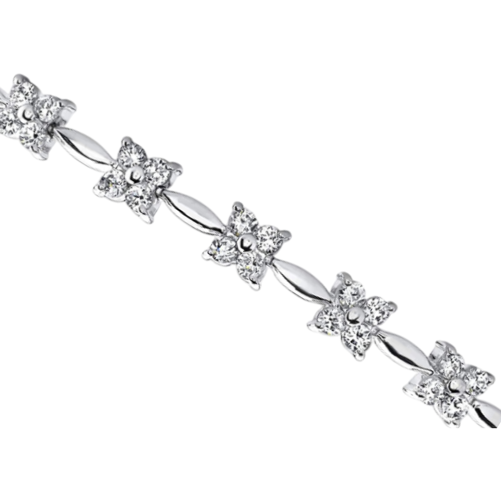 Sparkling Prong Set Round 4.40 Carats Tennis Bracelet White Gold 14K Lab Grown Diamond