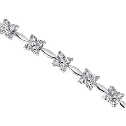 Sparkling Prong Set Round 4.40 Carats Tennis Bracelet White Gold 14K Lab Grown Diamond