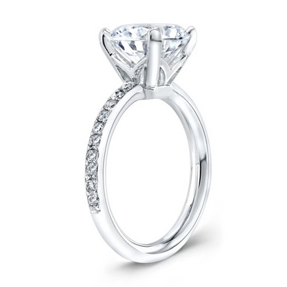 Sparkling Round 9.20 Carats Lab Grown Diamond Solitaire Ring With Accents