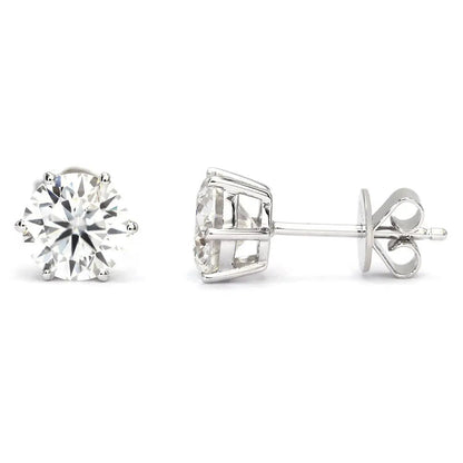 Sparkling Round Cut 4 Ct GIA CERTIFIED Lab Grown Diamonds Lady Studs Earring White Gold