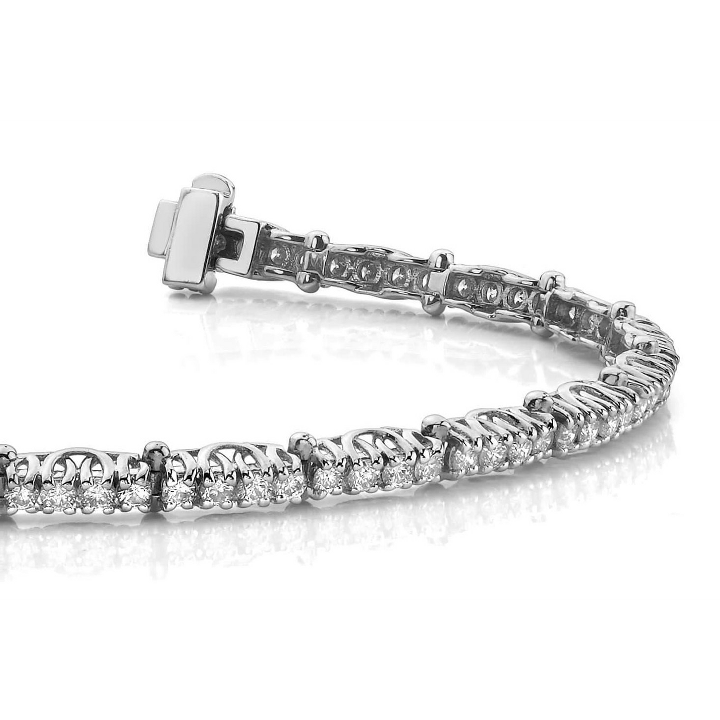 Sparkling Round Cut 8 Carats Lab Grown Diamond Tennis Bracelet White Gold