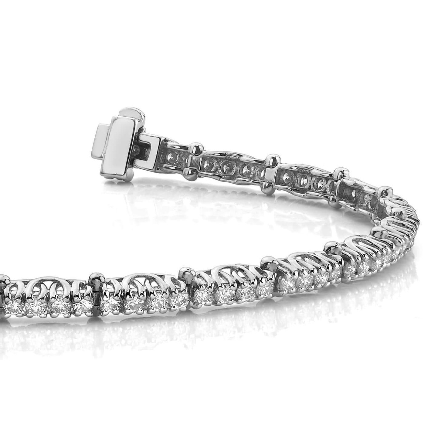 Sparkling Round Cut 8 Carats Lab Grown Diamond Tennis Bracelet White Gold