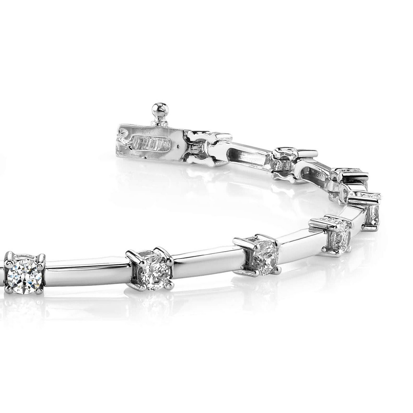 Sparkling Round Cut Real Natural Earth Mined Diamond Tennis Bracelet 2.25 Carats Fine Jewelry