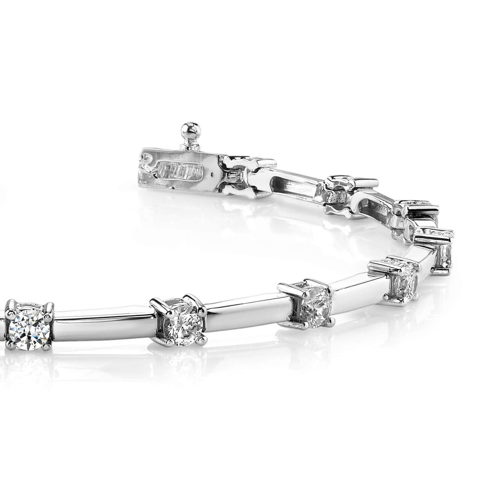 Sparkling Round Cut Real Natural Earth Mined Diamond Tennis Bracelet 2.25 Carats Fine Jewelry