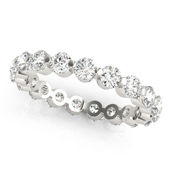 Sparkling Round Diamond Lab Grown 2.5 Carats Eternity Band Gold 14K
