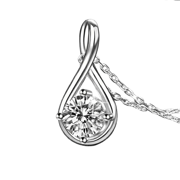 Sparkling Solitaire 1.5 Carat Round Cut Natural Diamond Pendant Necklace