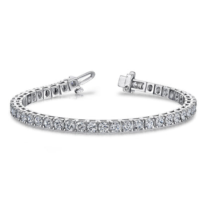 Sparkling White Gold Round Cut 8.80 Ct Lab Grown Diamonds Tennis Bracelet
