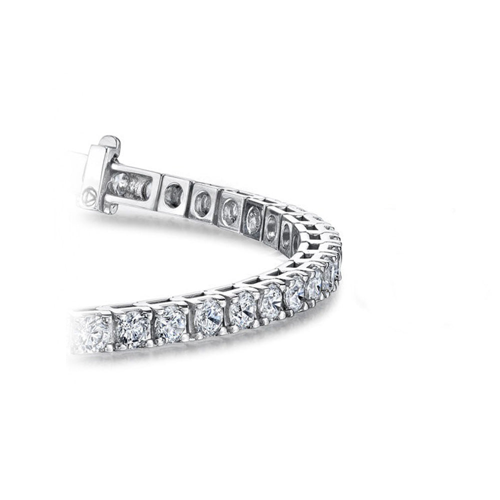 Sparkling White Gold Round Cut 8.80 Ct Lab Grown Diamonds Tennis Bracelet