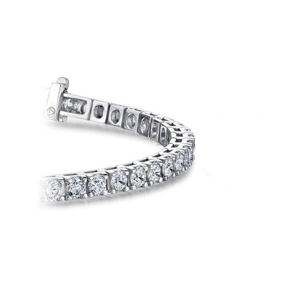 Sparkling White Gold Round Cut 8.80 Ct Lab Grown Diamonds Tennis Bracelet