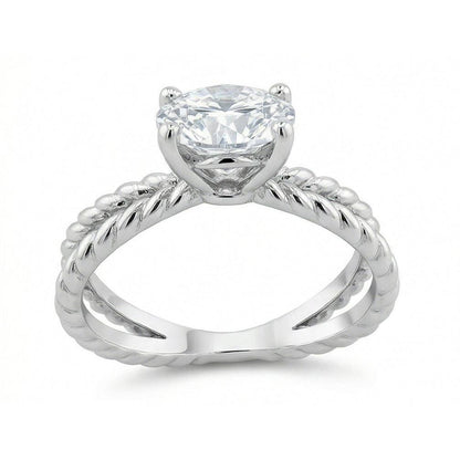 Split Shank Natural Earth Mined Diamond Solitaire 3 Ct Wedding Ring White Gold 14K