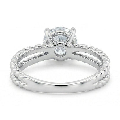 Split Shank Natural Earth Mined Diamond Solitaire 3 Ct Wedding Ring White Gold 14K
