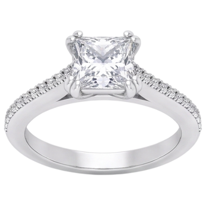 Square Cut Old Miner Real Natural Earth Mined Diamond Wedding Ring Double Prong Set 5 Carats