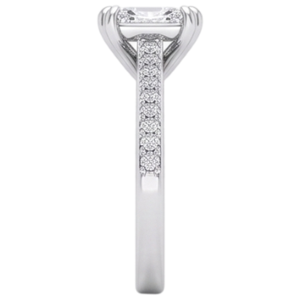 Square Cut Old Miner Real Natural Earth Mined Diamond Wedding Ring Double Prong Set 5 Carats