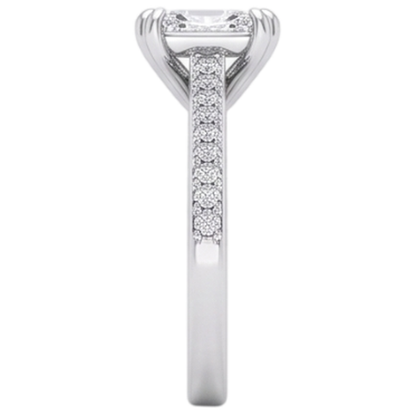 Square Cut Old Miner Real Natural Earth Mined Diamond Wedding Ring Double Prong Set 5 Carats