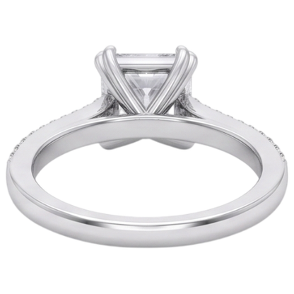 Square Cut Old Miner Real Natural Earth Mined Diamond Wedding Ring Double Prong Set 5 Carats