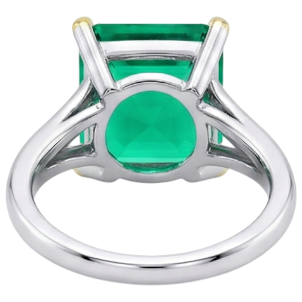 Natural Real ( Not Lab Grown ) Square Emerald GIA Cut Green Emerald GIA Ring Wedding Jewelry