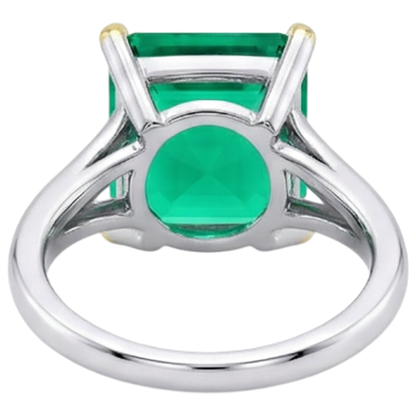Natural Real ( Not Lab Grown ) Square Emerald GIA Cut Green Emerald GIA Ring Wedding Jewelry