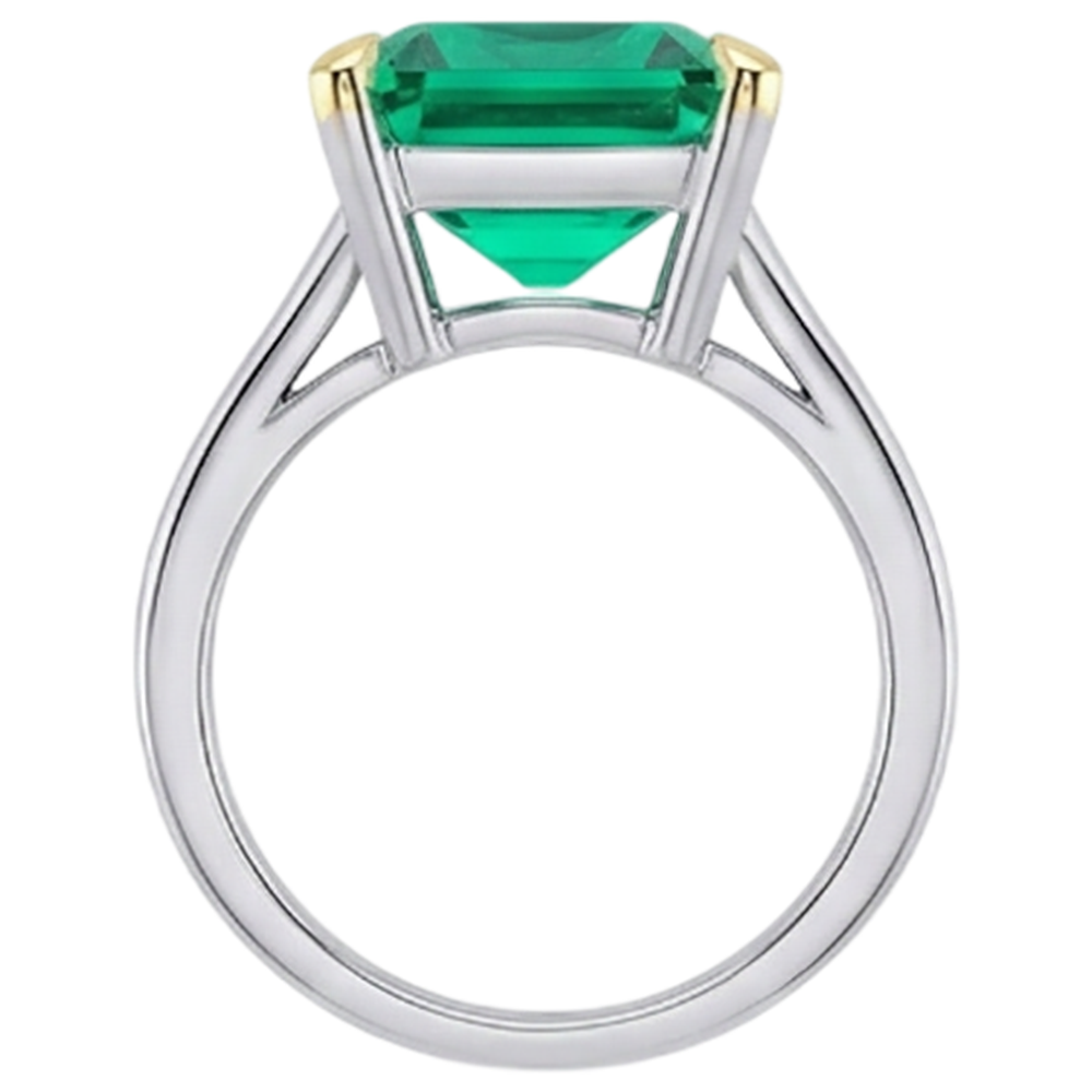 Natural Real ( Not Lab Grown ) Square Emerald GIA Cut Green Emerald GIA Ring Wedding Jewelry