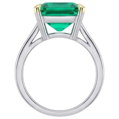 Natural Real ( Not Lab Grown ) Square Emerald GIA Cut Green Emerald GIA Ring Wedding Jewelry