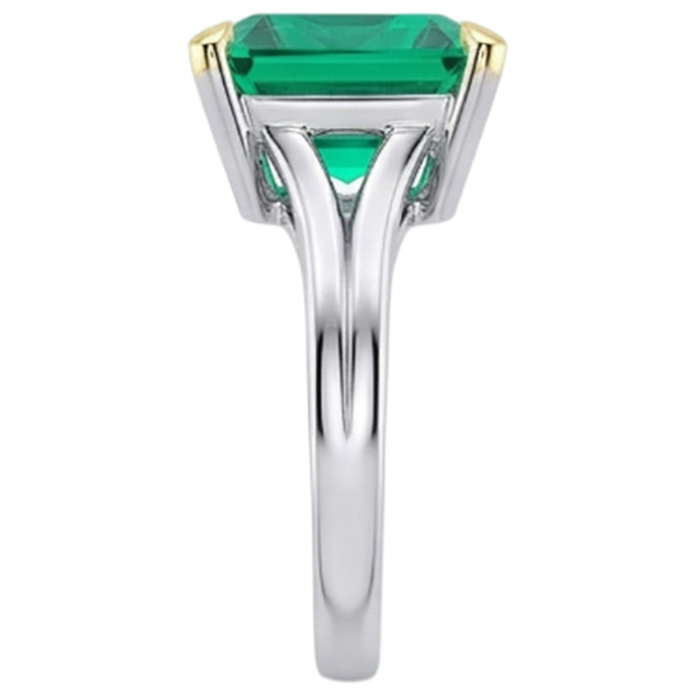 Natural Real ( Not Lab Grown ) Square Emerald GIA Cut Green Emerald GIA Ring Wedding Jewelry