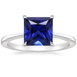 Square Sapphire Ring Solitaire Gemstone
