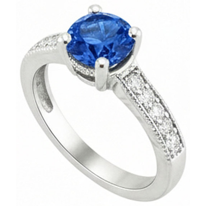 Sri Lanka Blue Gems Natural Earth Mined Diamond Ring