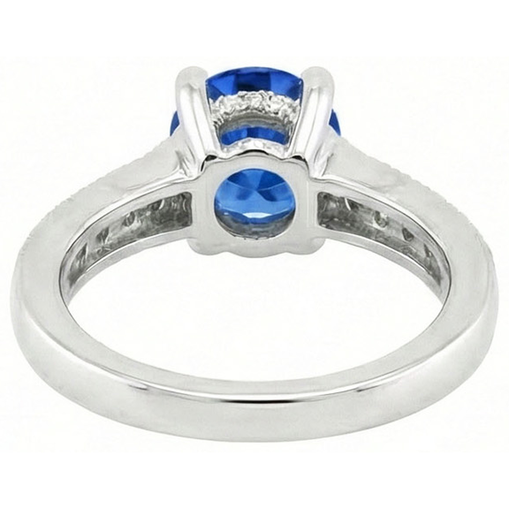 Sri Lanka Blue Gems Natural Earth Mined Diamond Ring