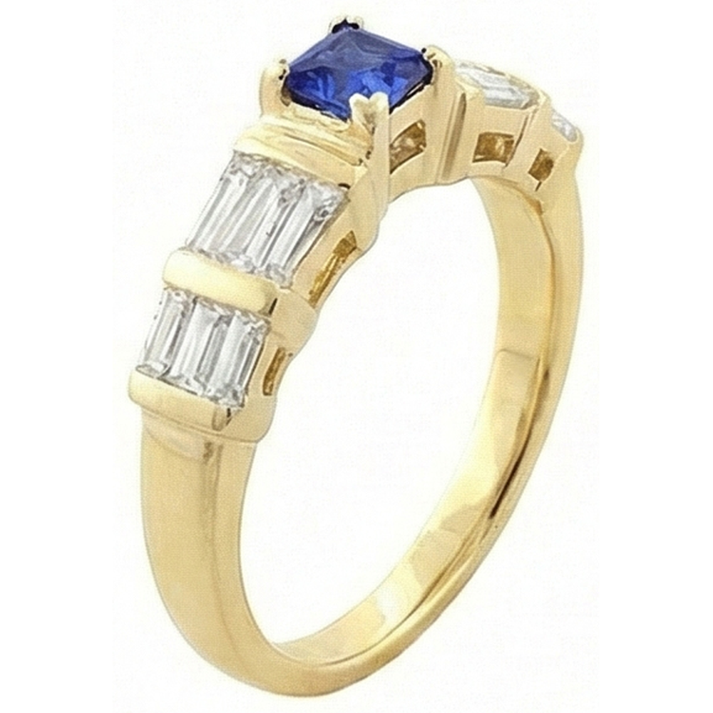 Natural Real ( Not Lab Grown )  Sri Lanka Blue Sapphire 2.51 Carat Ring Yellow Gold 14K