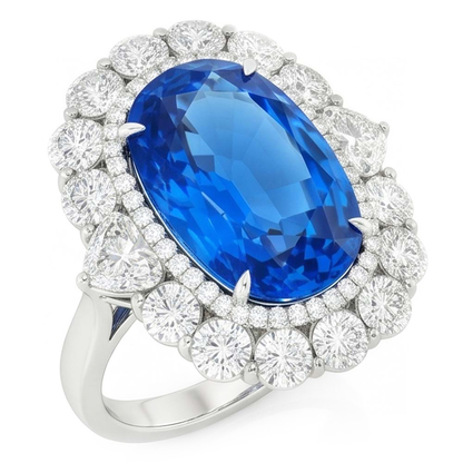 Sri Lanka Blue Sapphire Natural Earth Mined Diamond 8.25 Ct Ring Gold White 14K