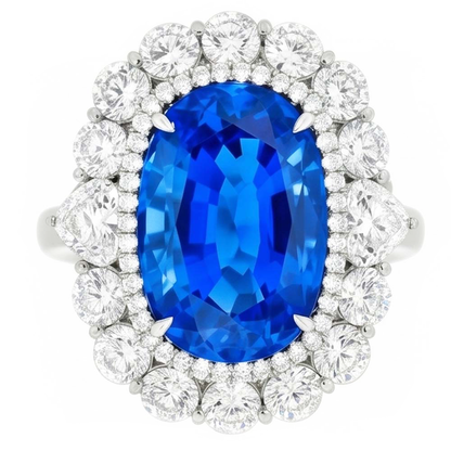 Sri Lanka Blue Sapphire Natural Earth Mined Diamond 8.25 Ct Ring Gold White 14K