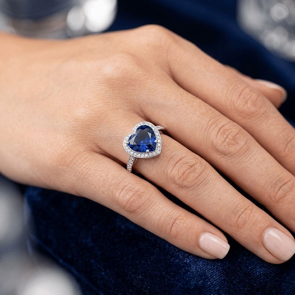 Sri Lanka Blue Sapphire Natural Earth Mined Diamond Ring White Gold 4.5 Ct